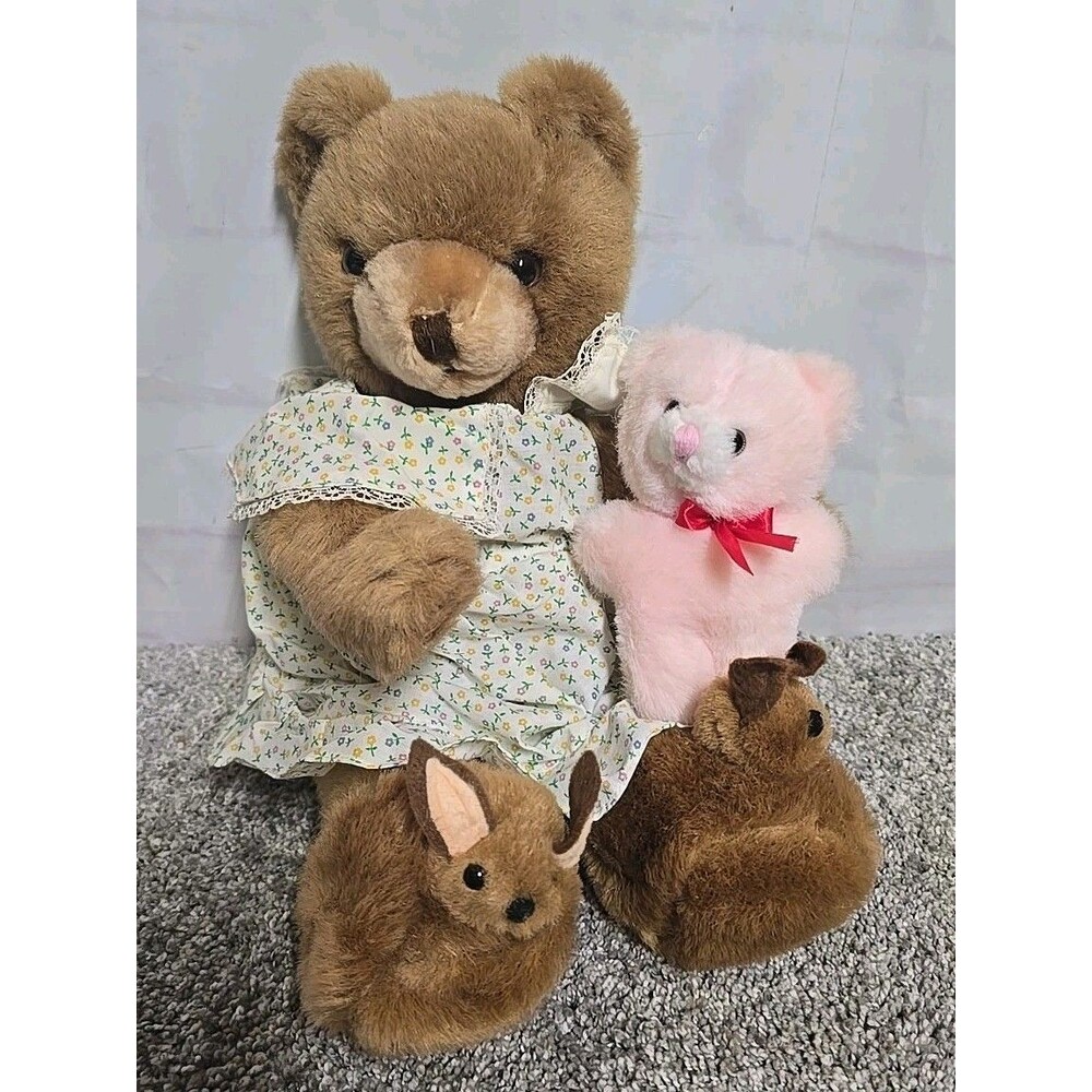 Schmid Teddy Bear And Cub With Slippers Gordon Fraser 1984 VTG- Not Working